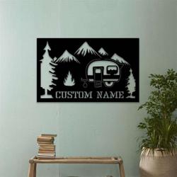 personalized camping rv motorhome campsite decor custom metal sign 1