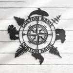 personalized camping signs custom compass metal wall art coordinates sign camping decor 0
