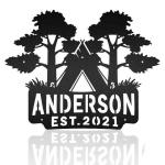 personalized camping tent forest tree afcultures metal wall art custom metal sign 0