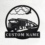 personalized car hauler truck metal name sign home decor gift for truck drivers 0
