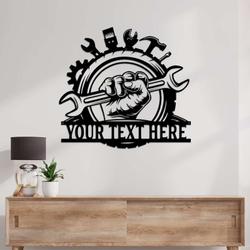 personalized carpenter mechanic metal sign workshop decor man cave decor dad shop sign fathers day gifts 1