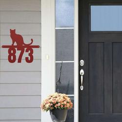 personalized cat address sign cat lover house number plaque custom metal sign 1