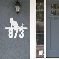 personalized cat address sign cat lover house number plaque custom metal sign 3