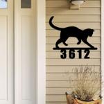 personalized cat address sign house number plaque custom metal sign 0