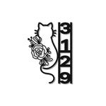 personalized cat flower address sign house number plaque custom metal sign 0