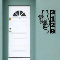 personalized cat flower address sign house number plaque custom metal sign 1