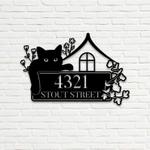 personalized cat house flower address sign house number plaque custom metal sign 0