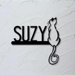 personalized cat sitting on address sign house number plaque custom metal sign 0