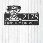personalized catahoula dog cute puppy address sign house number plaque custom metal sign 0