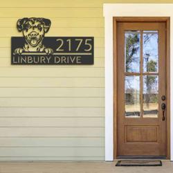 personalized catahoula dog cute puppy address sign house number plaque custom metal sign 2