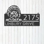 personalized cavapoo dog cute puppy address sign house number plaque custom metal sign 0