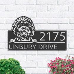 personalized cavapoo dog cute puppy address sign house number plaque custom metal sign 1