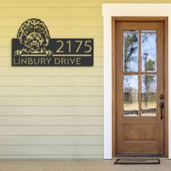 personalized cavapoo dog cute puppy address sign house number plaque custom metal sign 2