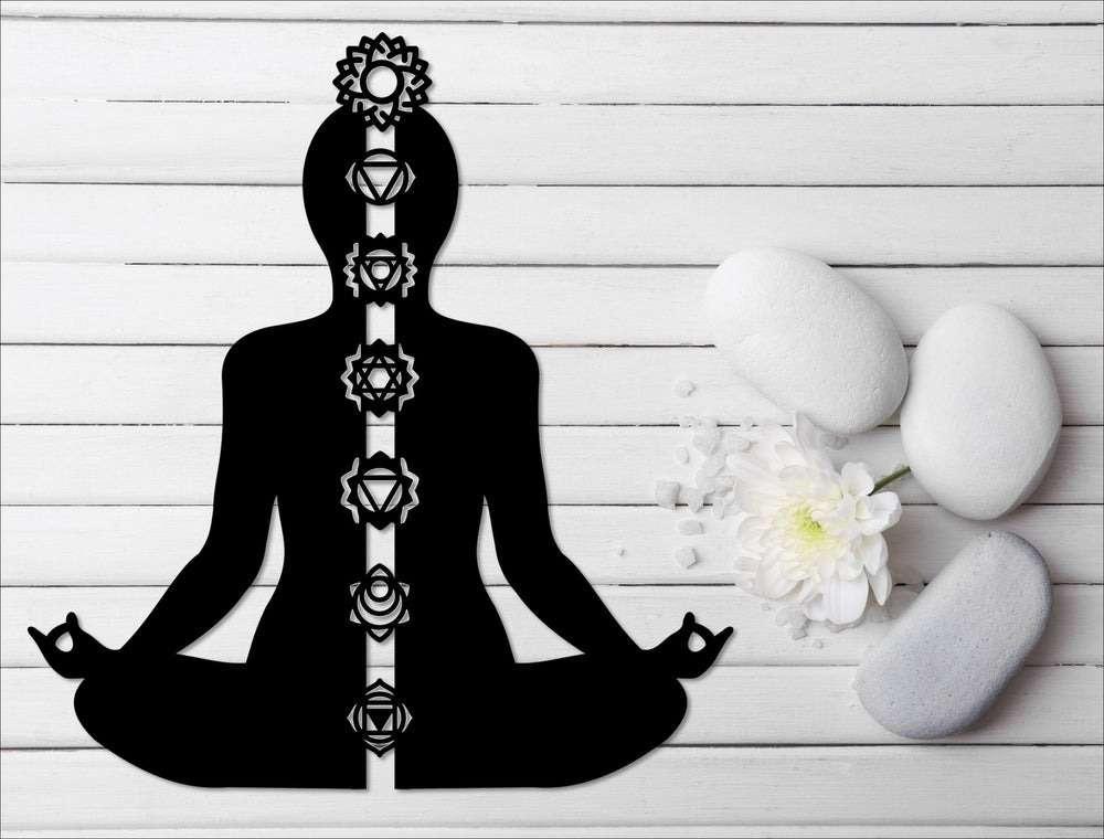 Personalized Chakra Meditation Sign Yoga Studio Home Decor Custom Metal Wall Art personalized chakra meditation sign yoga studio home decor custom metal sign 0