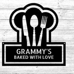 personalized chef funny ruler of the kitchen restaurant address custom metal sign 3