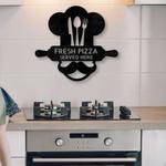 personalized chef laser cut metal sign fresh backyard bar and grill outdoor pizza oven sign 0