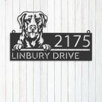 personalized chesapeake bay retriever dog cute puppy address sign house number plaque custom metal sign 0