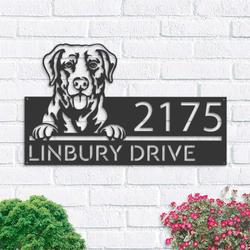 personalized chesapeake bay retriever dog cute puppy address sign house number plaque custom metal sign 1