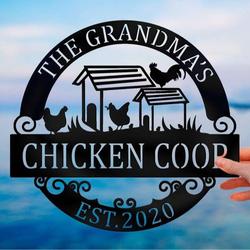 personalized chicken coop sign family chicken metal sign hen house 1