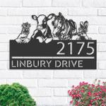 personalized chicken cow horse rabbit farmhouse farm animals address sign custom metal signs 0