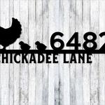 personalized chicken farm address sign chicken family with chicks house number plaque custom metal sign 0