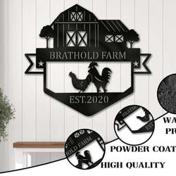 personalized chicken farm metal sign hen house coop farmhouse farmer gift 3