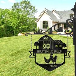 personalized chicken farm metal sign hen house coop farmhouse farmer gift 4