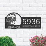 personalized chicken rooster farmhouse animal ranch address sign house number plaque custom metal sign 0