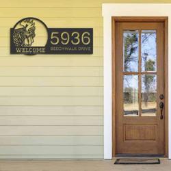 personalized chicken rooster farmhouse animal ranch address sign house number plaque custom metal sign 2