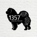 personalized chow chow address sign cute puppy house number plaque custom metal sign 0