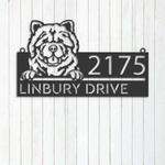 personalized chow chow dog cute puppy address sign house number plaque custom metal sign 0
