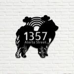 personalized chow chow rainbow address sign cute puppy house number plaque custom metal sign 0