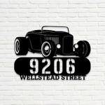 personalized classic muscle car address sign v1 garage house number plaque custom metal sign 0