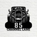 personalized classic muscle car address sign v3 garage house number plaque custom metal sign 0