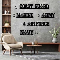 Personalized Coast Guard Marine Air Force Army Navy Sign Independence Day Veteran Day Patriotic Decor Custom Metal Sign