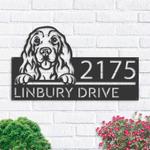 personalized cocker spaniel dog puppy address sign house number plaque custom metal sign 0