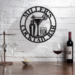 personalized cocktail bar metal wall art backyard garden patio sign margarita bourbon lover gift 0