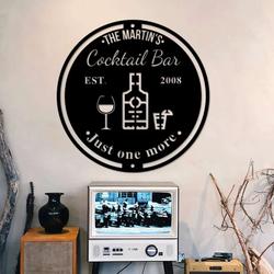 personalized cocktail bar sign welcome metal sign home outdoor tiki bar decor 1