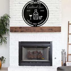 personalized cocktail bar sign welcome metal sign home outdoor tiki bar decor 2