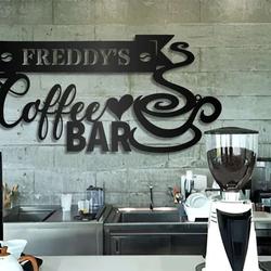 personalized coffee bar sign coffee bar metal wall decor coffee station sign birthday gift dad mom gift 4