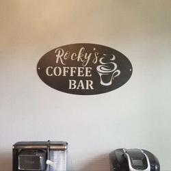 personalized coffee bar sign coffee decoration for kitchen coffee shop wall decor business sign home bar decor house warming gift 1