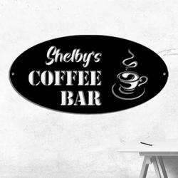 personalized coffee bar sign coffee station sign coffee shop sign home bar kitchen decor coffee lover gifts 3