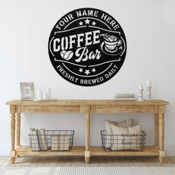 personalized coffee bar sign custom metal name signs home bar decoration 1