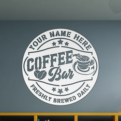 personalized coffee bar sign custom metal name signs home bar decoration 2