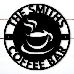 personalized coffee bar sign custom shop name signs home bar decoration 1
