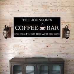 personalized coffee bar sign freshly brewed daily coffee station sign coffee lover sign mom gifts mothers day gift 1