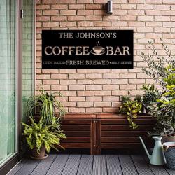 personalized coffee bar sign freshly brewed daily coffee station sign coffee lover sign mom gifts mothers day gift 2