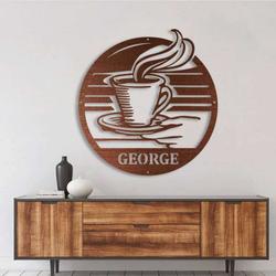 personalized coffee metal wall art coffee station coffee lover housewarming anniversary gift 1