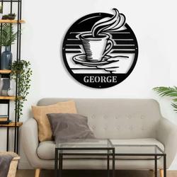 personalized coffee metal wall art coffee station coffee lover housewarming anniversary gift 2