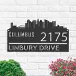 personalized columbus city skyline metal address sign house number plaque realtor closing gift custom metal sign 0